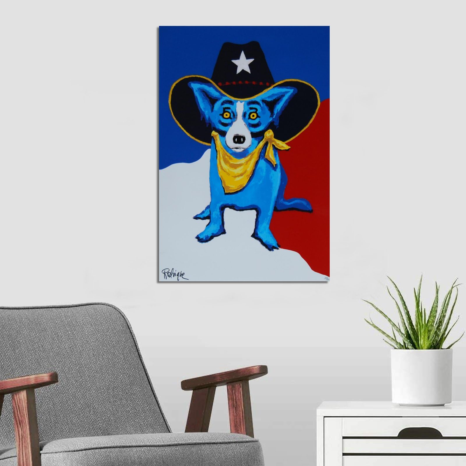 Amazon.com: George Rodrigue Blue Dog(I Wanna Be A Texas Ranger